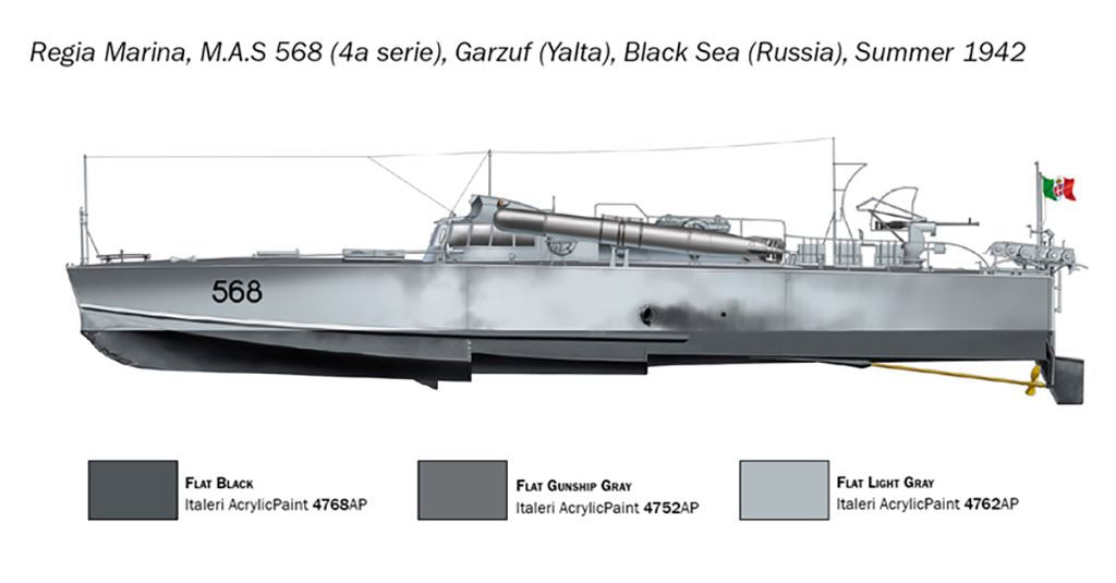 Italeri M.A.S. 568 4a Serie with crew