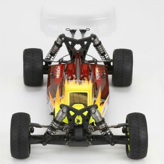 TLR Cab FWD Body & Wing Set, Clear,w/stickers: 22-4