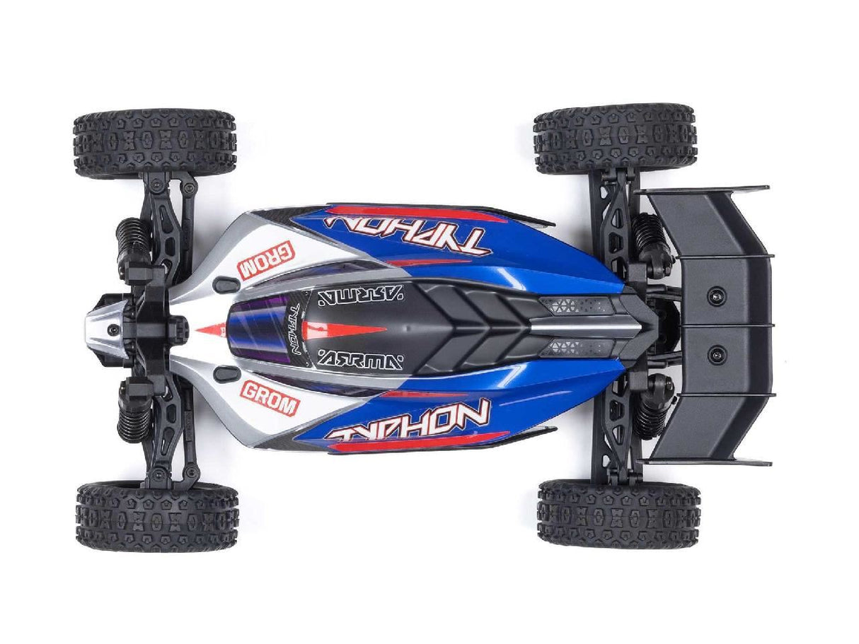 Arrma 1/18 Typhon GROM 4wd Smart RTR w/Lipo Batt/USB Chg Blue/Silv