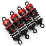 Yeah Racing Aluminum Big Bore Go 50mm Damper Set 4pcs for 1/10 RC Touring Car Red