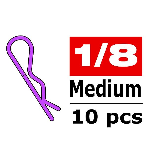 Corally Body Clips 45 Bent Medium Purple 10 Pcs