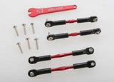 TRAXXAS Turnbuckles, red-anodised, camber links,front 39mm/rear 49mm