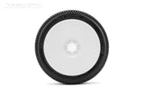 Jetko Block in Soft 1:8 Buggy Pre-Glued White Revo Rims (2)