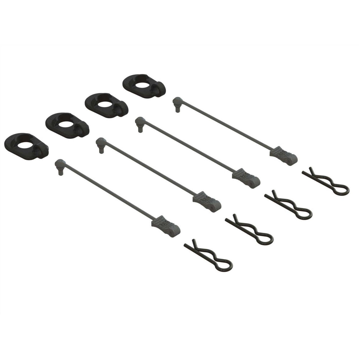 Arrma Body Clip Retainers 1/5 Scale (Black, 4)