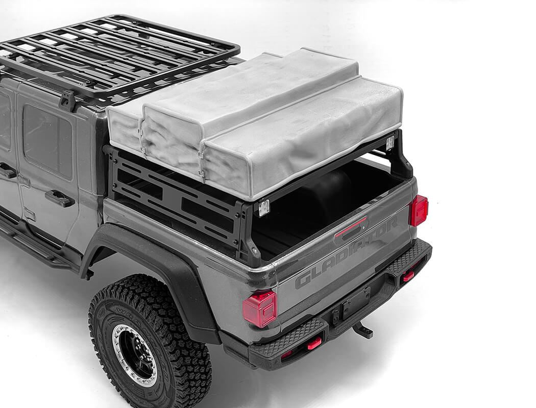 RC4WD OVERLAND BED RACK W/ ROOFTOP TENT FOR AXIAL 1/10 SCX10 III JEEP JT GLADIATOR