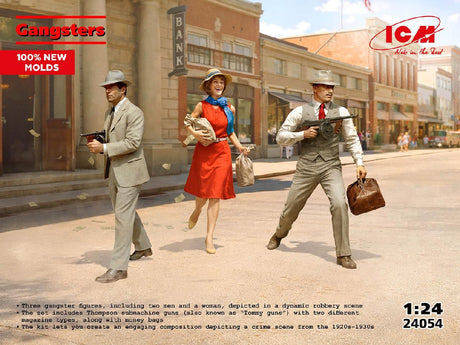 Icm 1920S Gangsters With Tommy Guns (3 Figures)