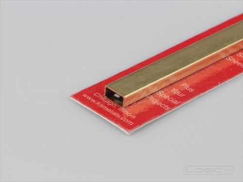 KS 12" Rectangular Brass Tube 3/16" x 3/8" (Pk1) 0.14 Wall