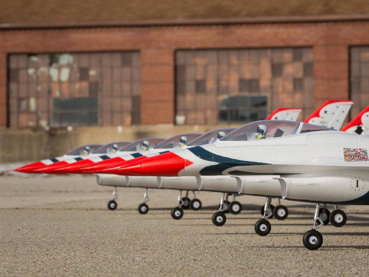 E Flite F-16 Thunderbirds 70mm EDF Jet BNF Basic with AS3X and SAFE