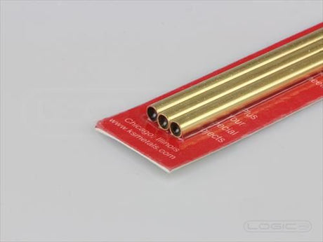 KS 300mm Thin Wall Brass Tube 4.5mm OD (Pk3) .225mm Wall
