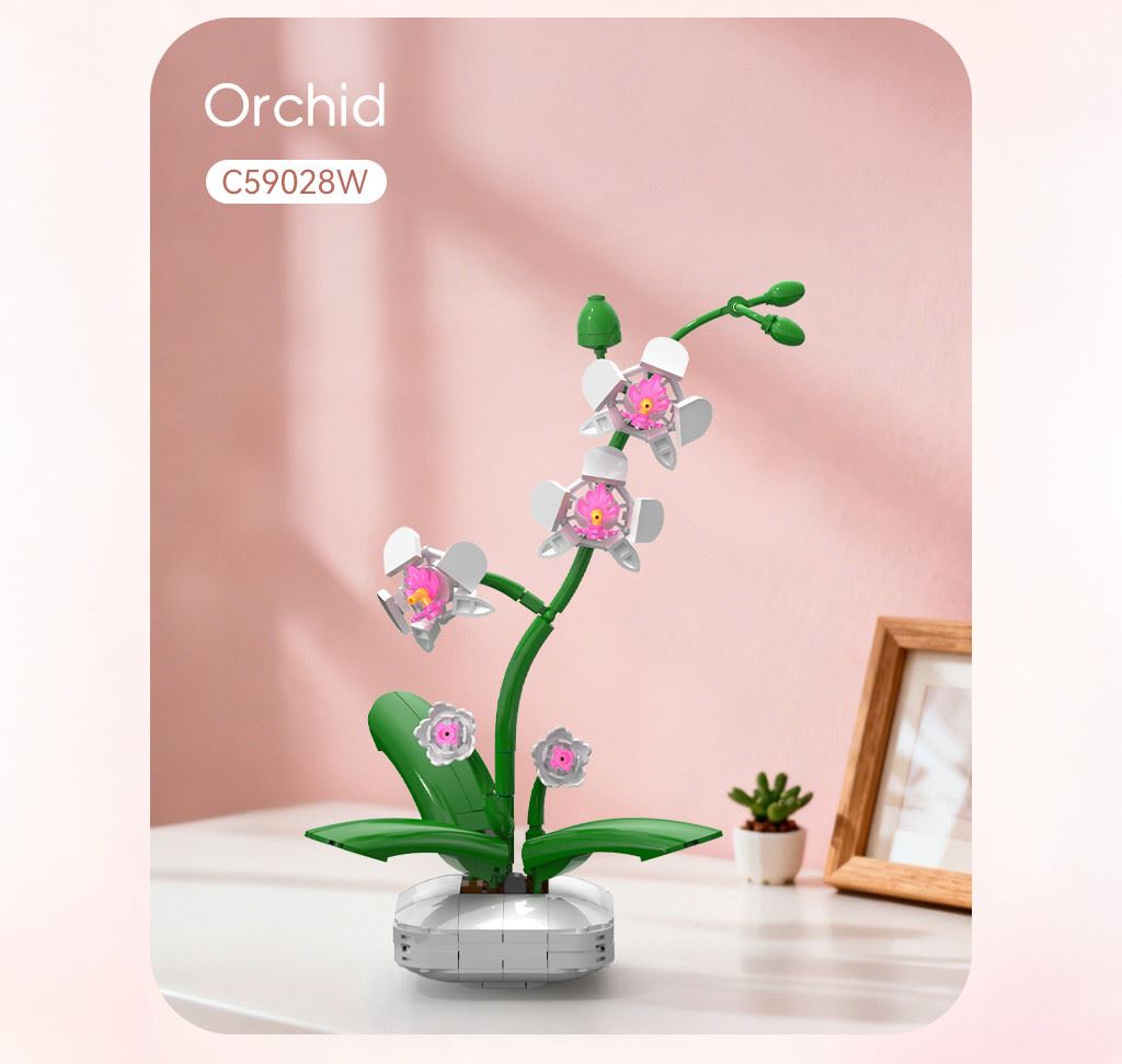 Cada Orchid Building Block Planter - 237 Pcs