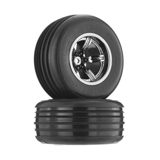Arrma DBoots Dirtrunner ST Tire Set Glued (Black Chrome) (2Pcs/Front)