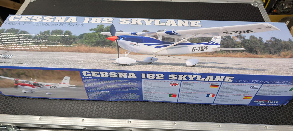 TOP GUN PARK FLITE CESSNA 182 SKYLANE RTF MODE 2 - BLUE - GRADE C
