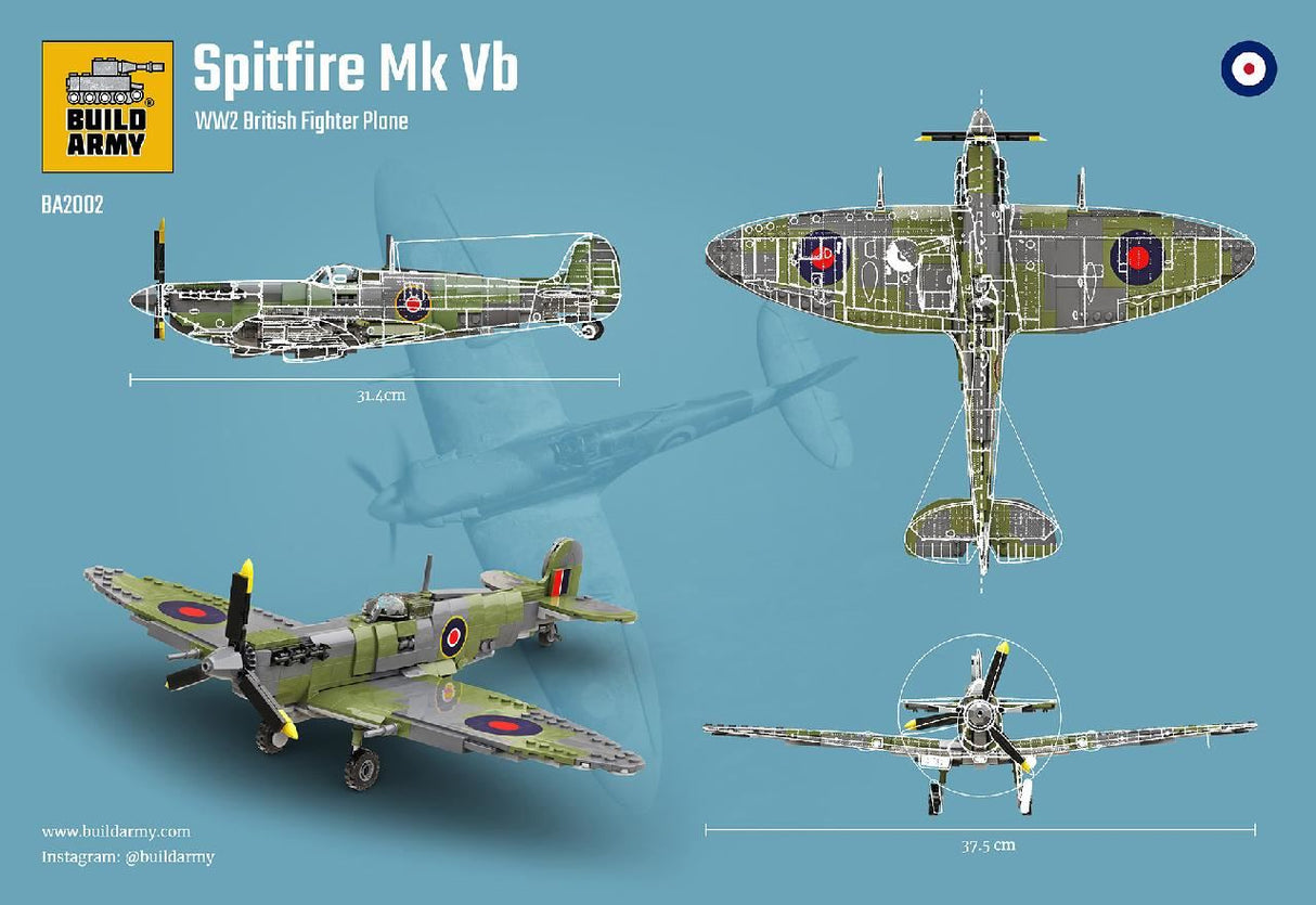 Build Army Supermarine Spitfire Mk Vb Fighter Plane