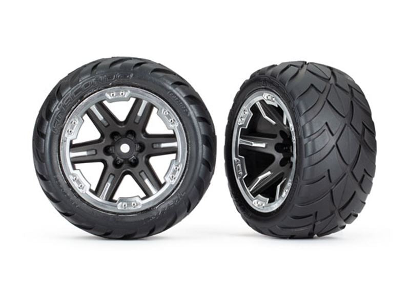 Traxxas Anaconda Tyres Pre-Glued on RXT Wheels 2.8in (Black/ Chrome) (2)