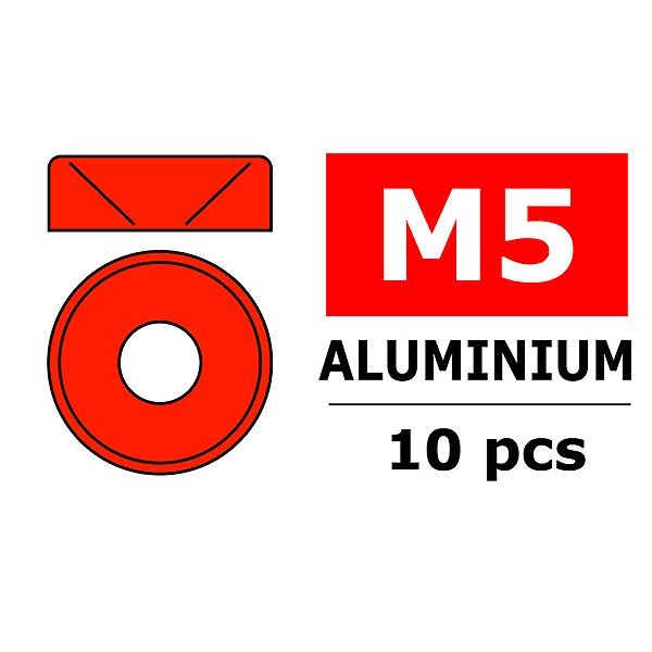 CORALLY ALUMINIUM WASHER FOR M5 FLAT HEAD SCREWS OD=