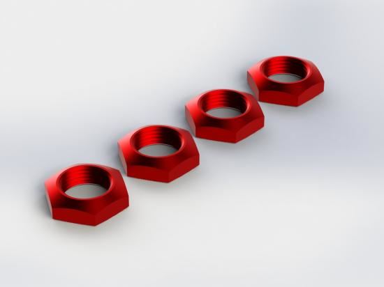 ARRMA Aluminum Wheel Nut 17mm Red Nero (4)