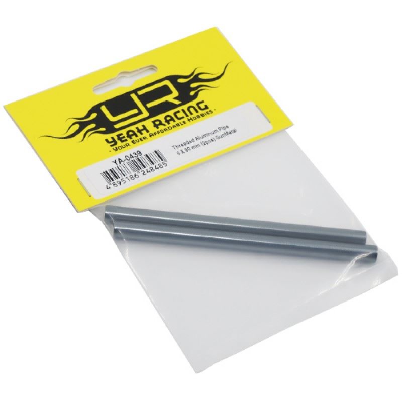 Yeah Racing Threaded Aluminum M3 Link Pipe 6x90mm 2pcs GunMetal