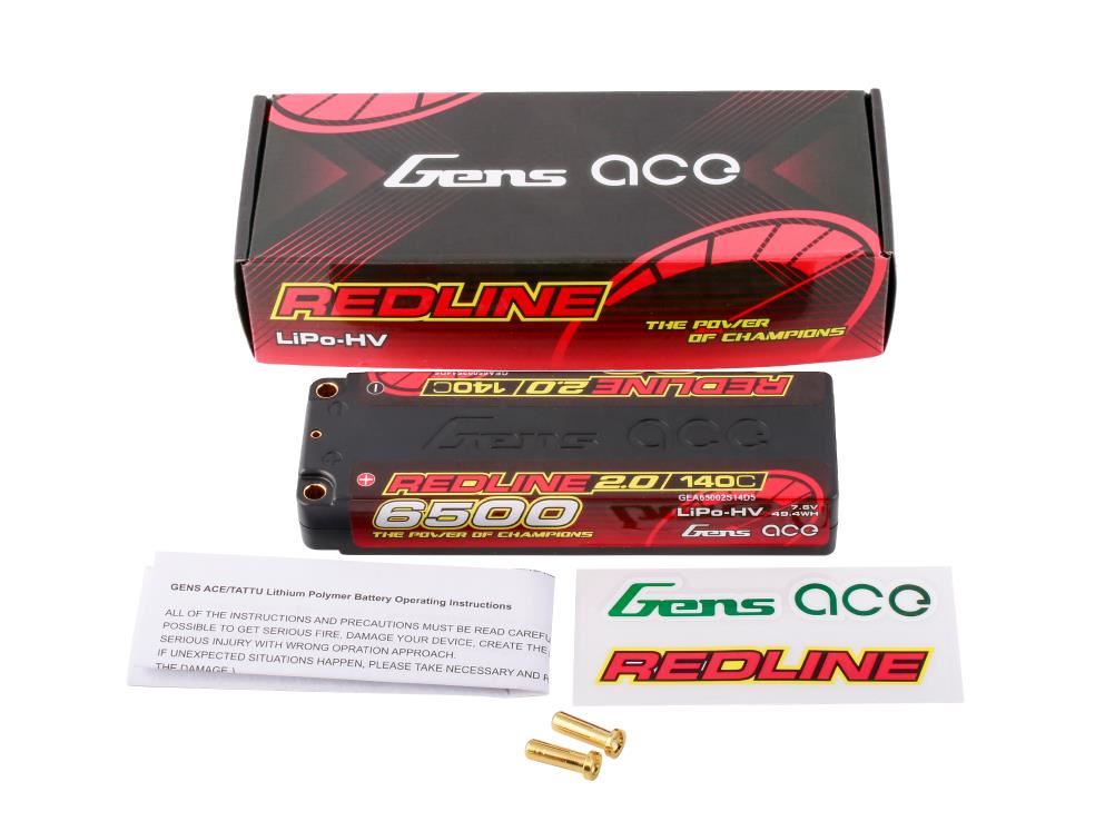 Gens Ace Li-Po HV Car Hard Case 2S1P 7.6V 6500mAh 140C RL2 with 5mm
