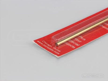 KS 12" Round Brass Tube 1/8" (Pk1) .014 Wall