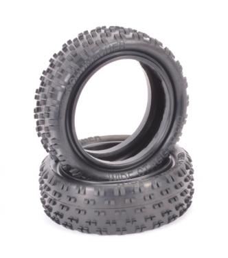 Schumacher Wide Stagger Rib Tyres - 4WD 1:10 Buggy Front - Silver