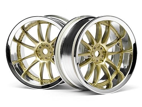 HPI Work Xsa 02C Wheel 26mm Chrome/Gold (6mm Offset