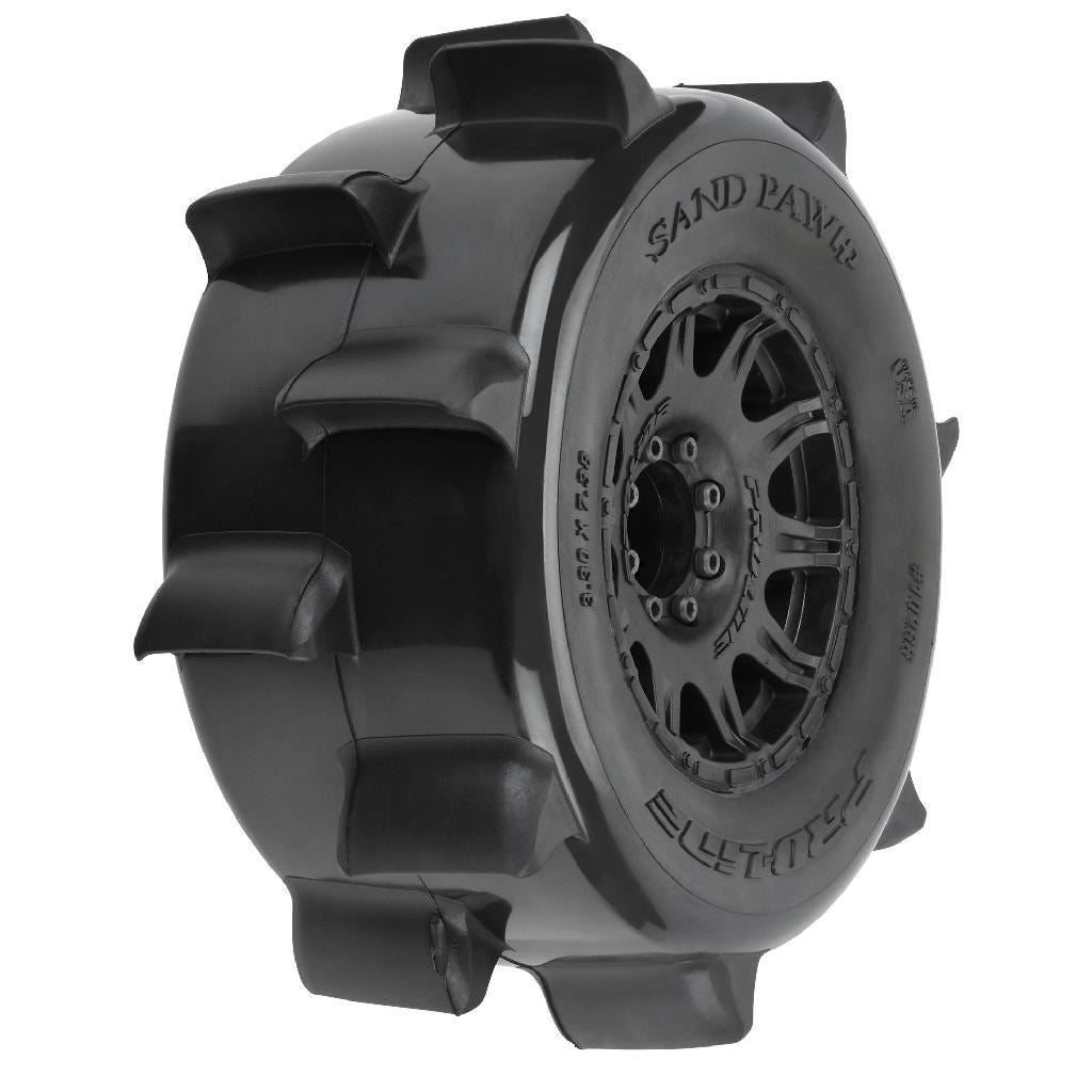 Pro 1/8 Sand Paw Hp Belted F/R 3.8In Mt Tires Mounted 17Mm Black
