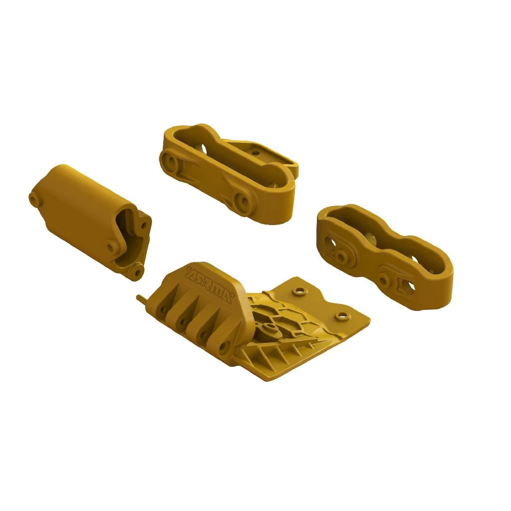 Arrma Lower Skid And Bumper Mount Set - Orange