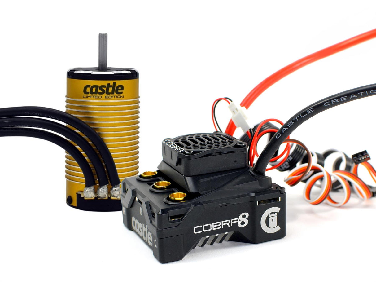 Castle Creations Cobra 8, 25.2V Esc With Limited Edition Gold 1515-2200Kv V2