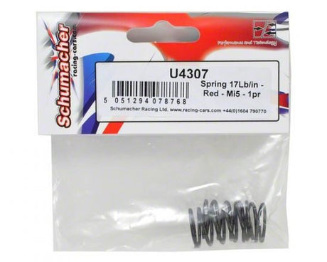 Schumacher Spring 17Lb/in - Red - Mi5 - 1pr