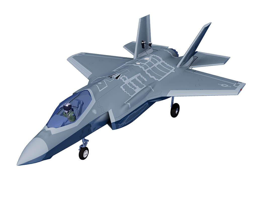 Xfly 64Mm F-35 Lightning Edf 750Mm With Retract Without Tx/Rx/Batt