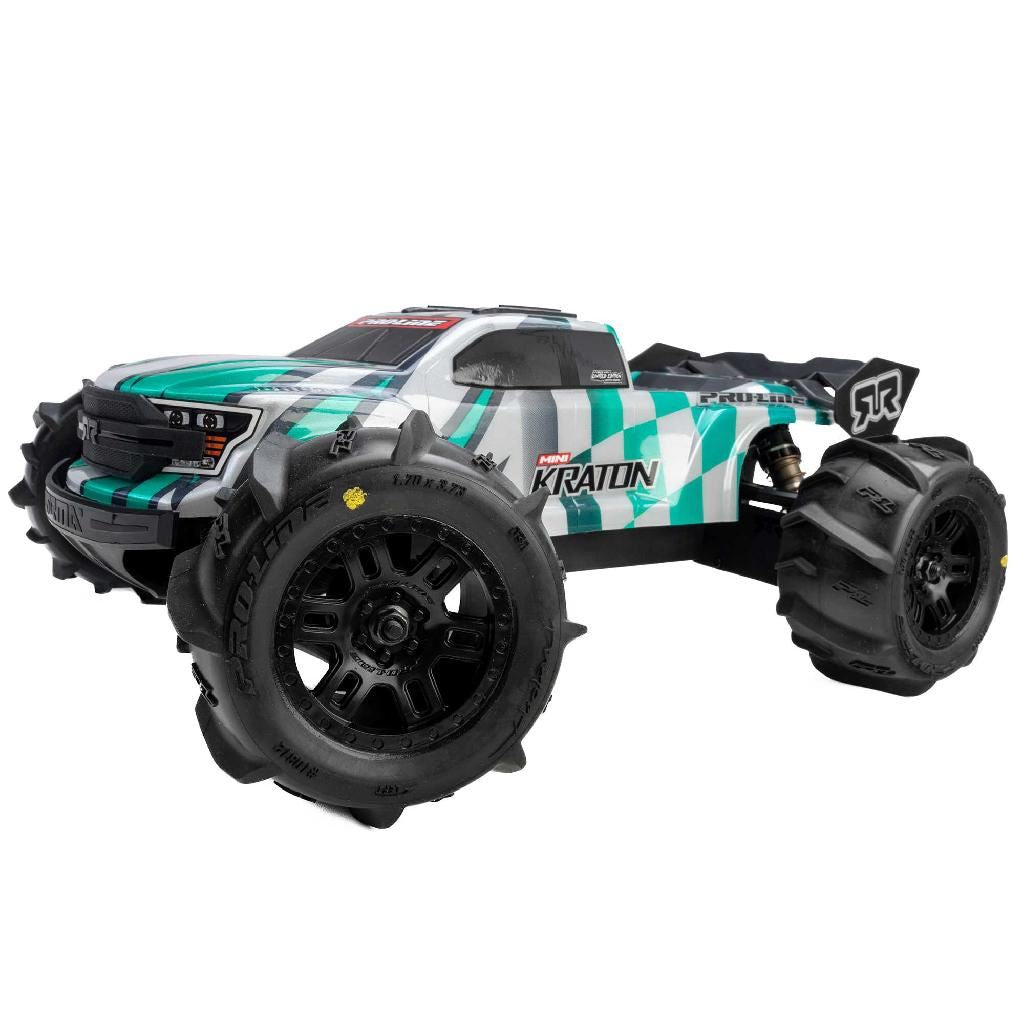 Pro-Line 1/16 Dumont F/R Mt Tires Black Split Six (2): Arrma Mini Kra