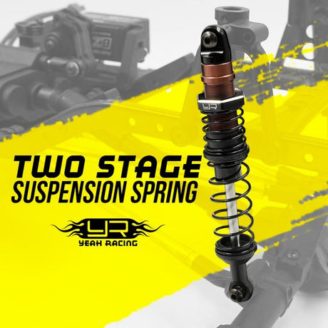 Yeah Racing 110mm Desert Cobra Dual Spring Damper Pair Black For 1/10 RC Offroad