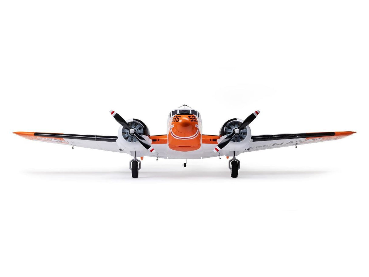 E Flite Beechcraft D18/Rc-45J 1.5M Bnf Basic With As3X+ And Safe Sel