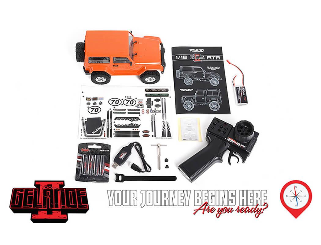 RC4WD 1/18 GELANDE II RTR W/ BLACK ROCK BODY SET (ORANGE)