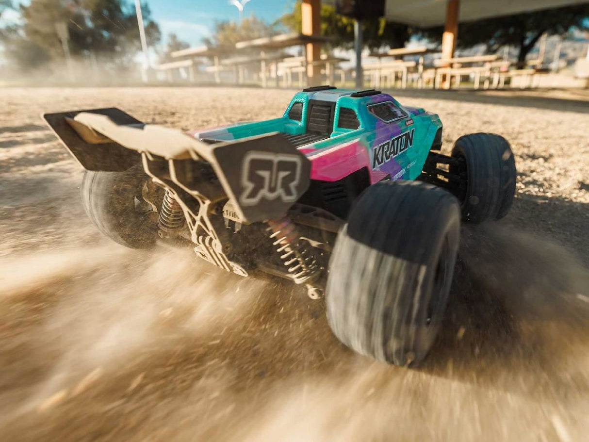 Arrma 1/16 Mini Kraton 3S Dsc 4X4 Rtr With Batt/Charg, Teal/Pink