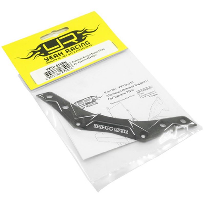 Yeah Racing Aluminum Bumper Support Plate For Yokomo YD2 YD2S YD2TC Black