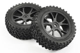 FASTRAX 1/10TH MOUNTED CUBOID BUGGY FRONT TYRES 10-SPOKE