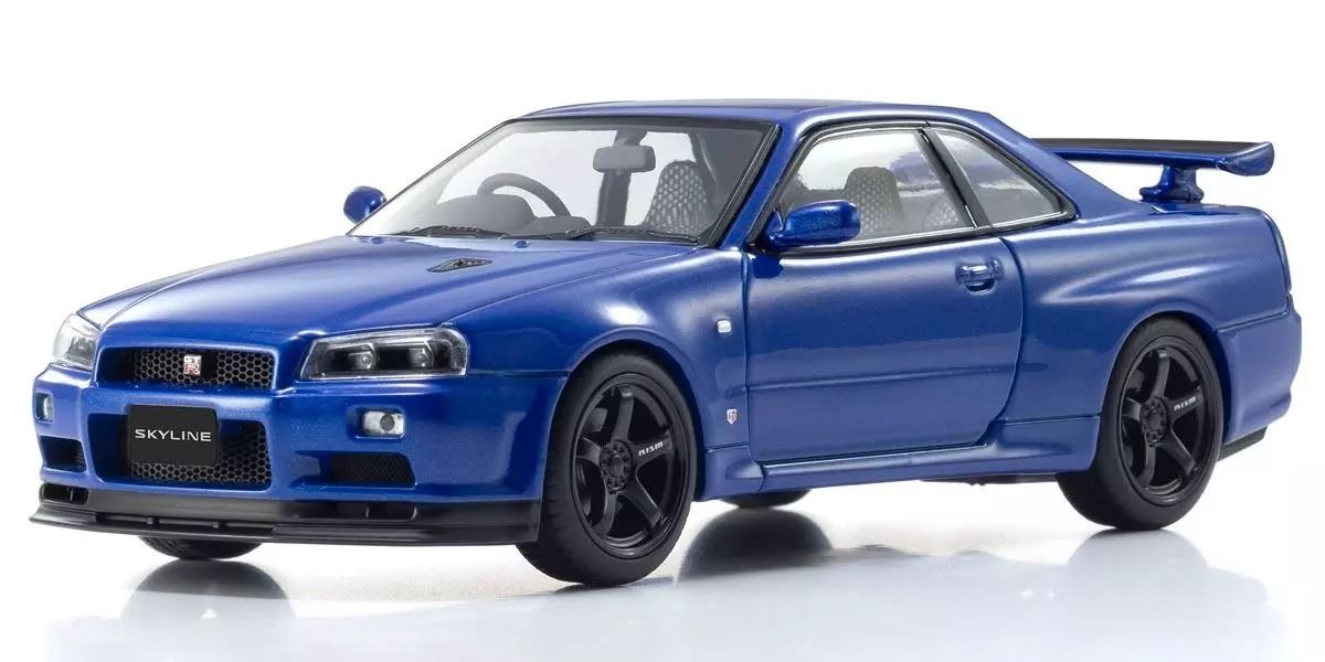 Kyosho 1:43 Nissan Skyline R34 Gt-R V-Spec Ii Bayside Blue