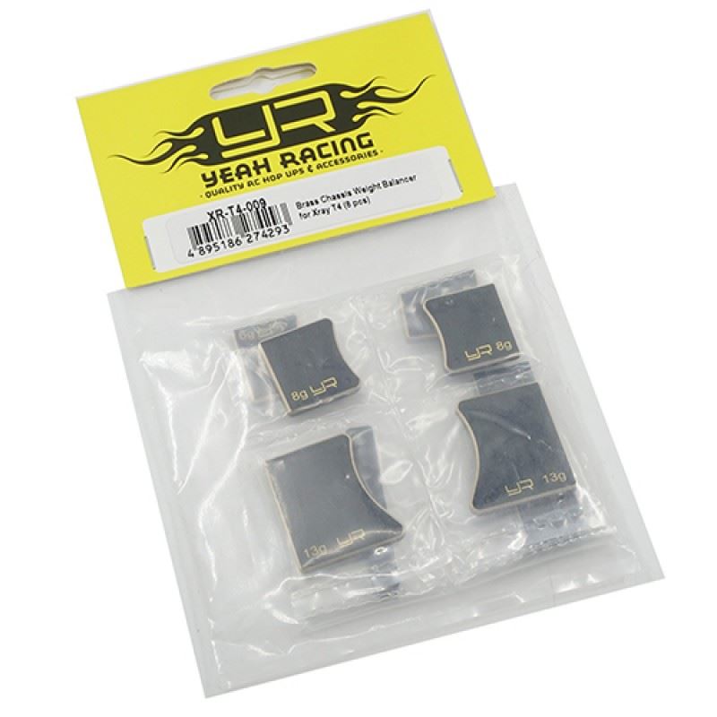Yeah Racing Brass Chassis Weight Balancer for Xray T4 2017 2018 8 pcs