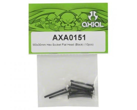 AXIAL Hex Socket Flat Head M3x30mm Black (10)