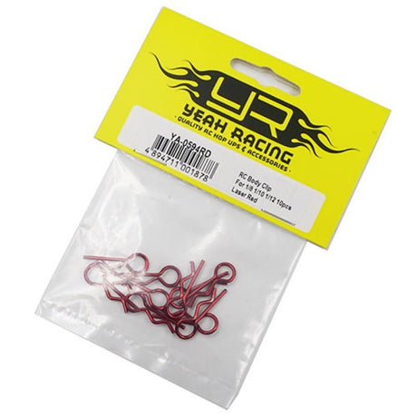 Yeah Racing RC Body Clip For 1/8 1/10 1/12 10pcs Laser Red