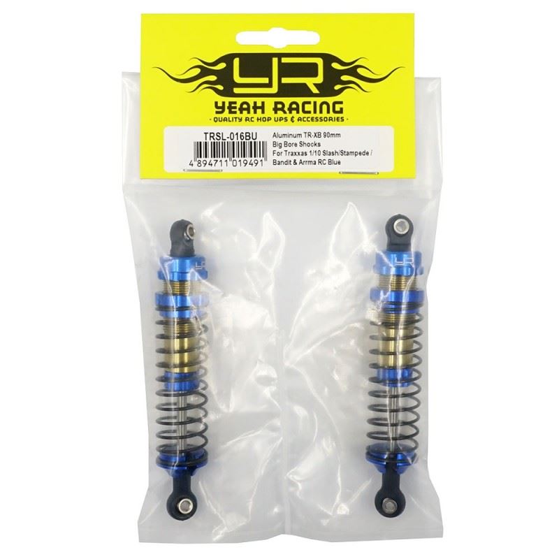 Yeah Racing Aluminum TR-XB 90mm Big Bore Shocks For Traxxas 1/10 Slash Stampede Bandit Arrma RC Blue
