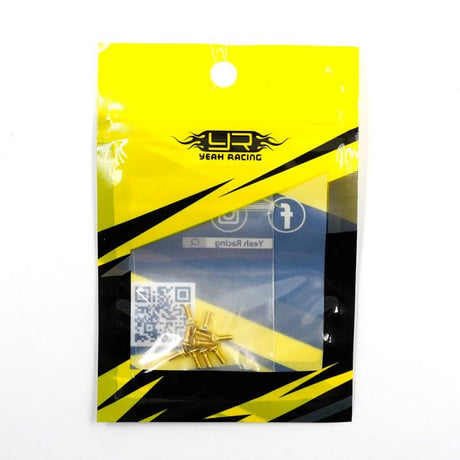 Yeah Racing Stainless Steel Gold Coated Hex Socket Flat Head Machine Screw (M2X6Mm) 10Pcs