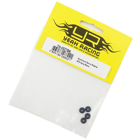 Yeah Racing Aluminum Servo Washer M3 Thread 4pcs Black