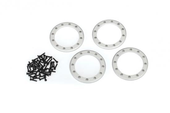 TRAXXAS Beadlock rings, satin (2.2') (aluminum)(4)/ 2x10 CS (48)