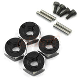 Yeah Racing Aluminum Hex Adaptor Set 12x5mm For 1/10 RC Touring Drift Crawler Black