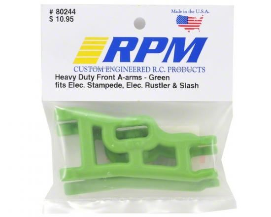 RPM ELEC RUSTLER & STAMPEDE 2WD FRONT ARMS GREEN