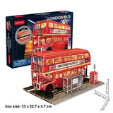 Cubicfun London Bus Night Edition With Led Lighting (161 Pieces)