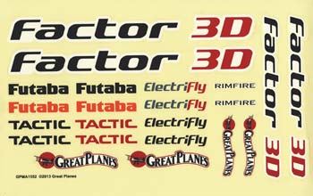 GPLANES Decals Factor 3D EP ARF