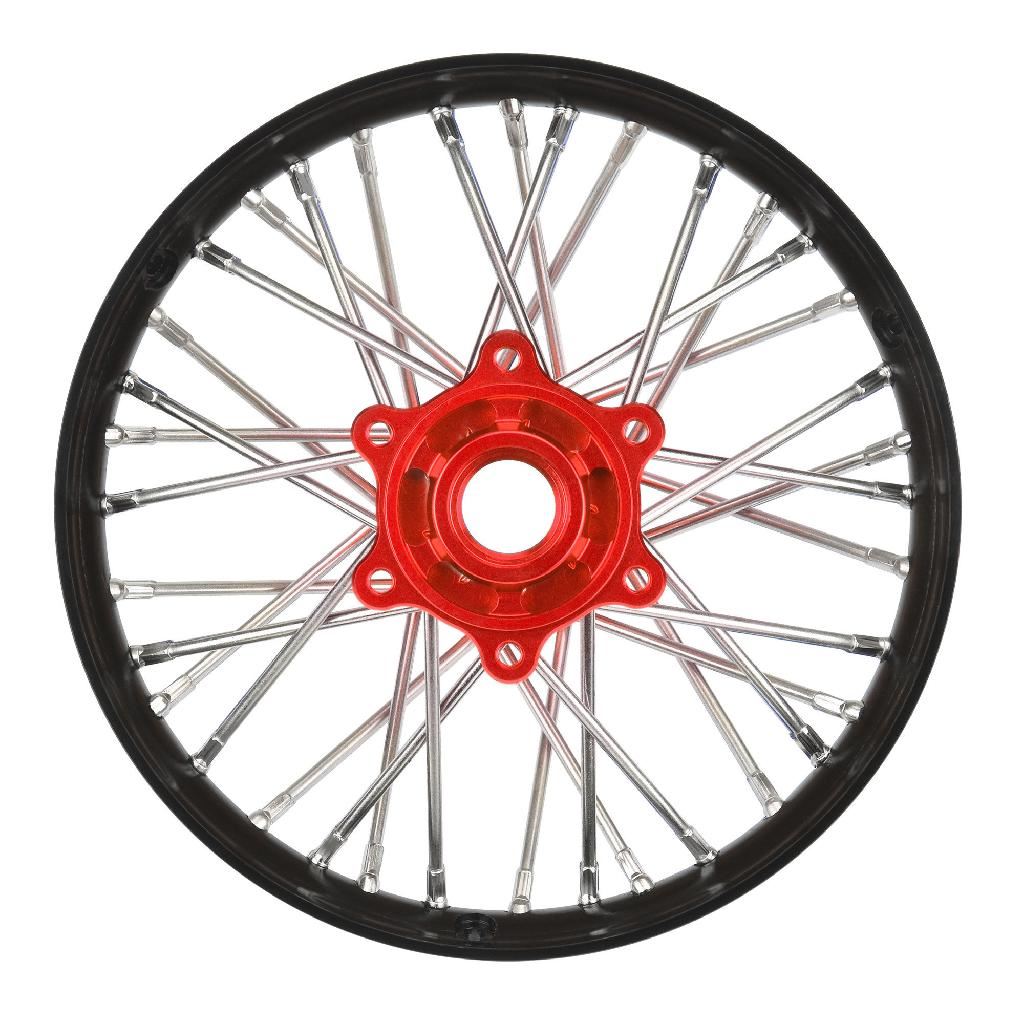 Pro 1/4 Pro-Spec Aluminum V2 Bead Rear Wheel Black/Red (1): Prom
